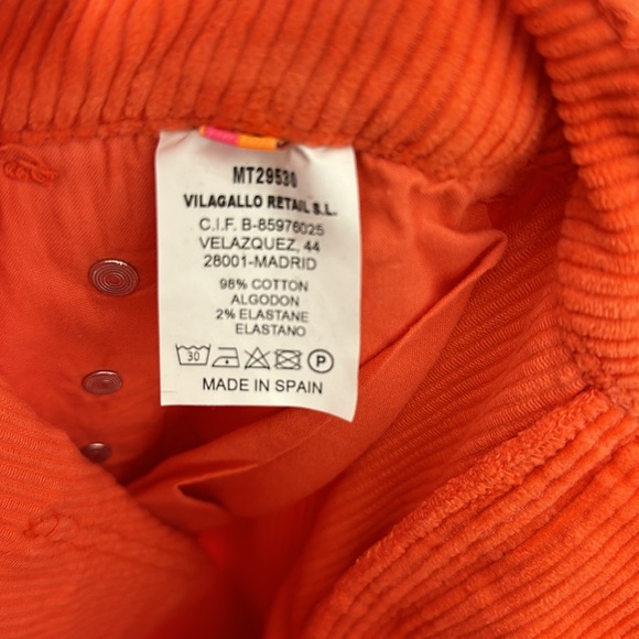 Vilagallo Orange Women’s Pants Wide Leg Button Size 42 10 - Picture 10 of 10